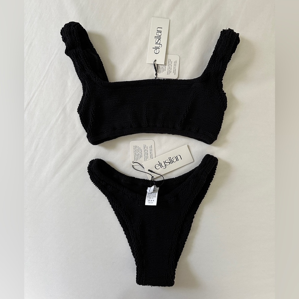 NWT Elysian Black Balboa Bikini Top and Bottom